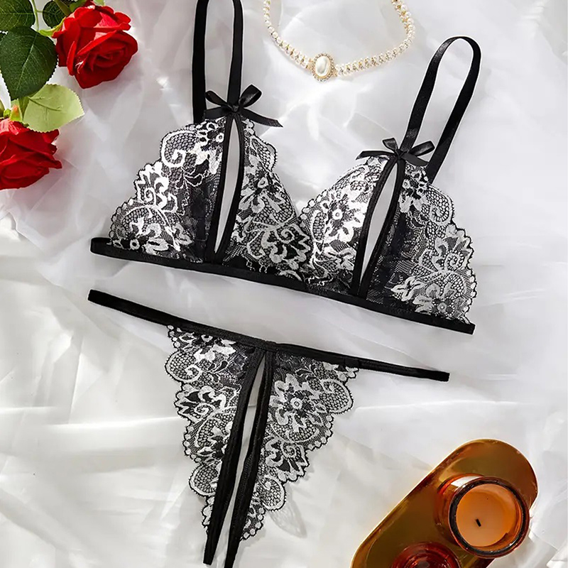 Black Hot Crotchless Sexy Wome - огляд і ціна Sheer Bra Lace