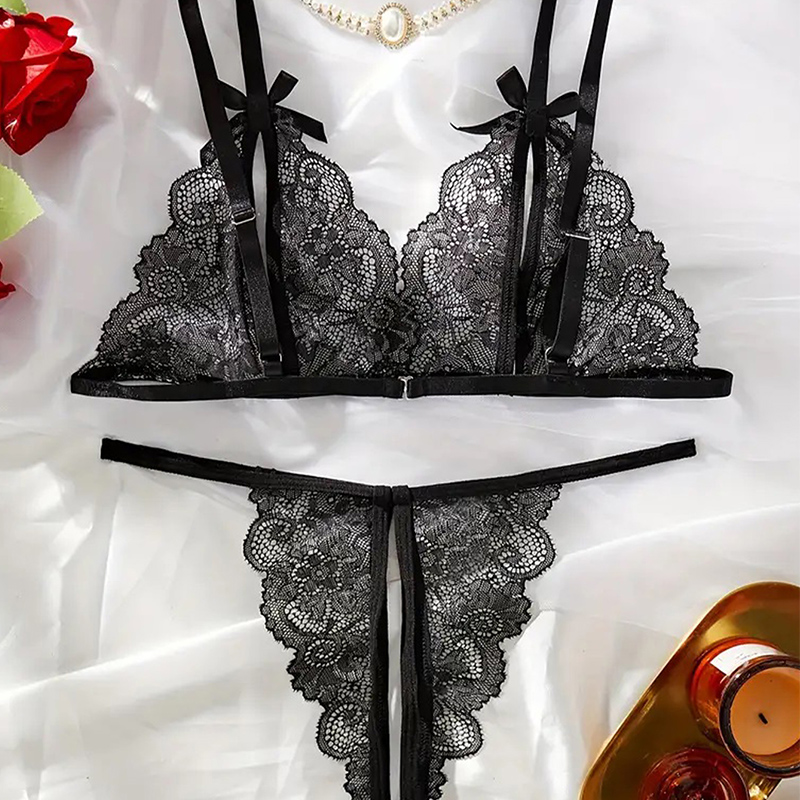 Black Hot Crotchless Sexy Wome - огляд і ціна Sheer Bra Lace